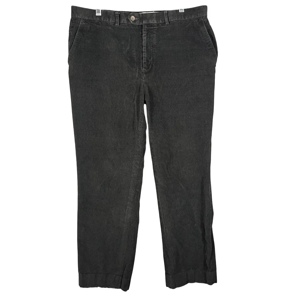 Ralph Lauren Corduroy Pants Mens 36x29 Black Straight Leg Cotton Trousers